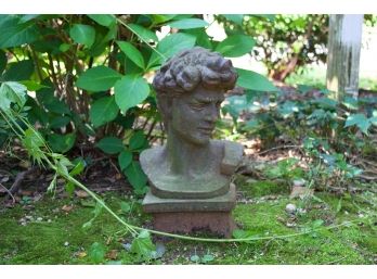 Vintage Cast Iron Bust Of A Young Caesar