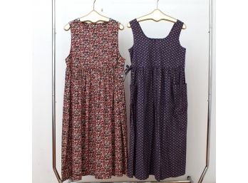 Two Laura Ashley Smock Dresses,