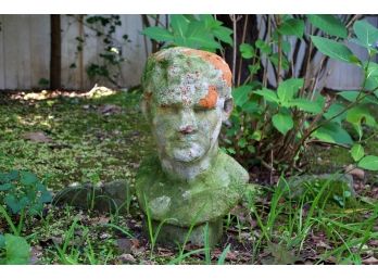 Painted Vintage Bust Of A Man Planter