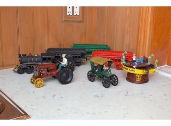 Group Of Vintage Cast Iron Toys