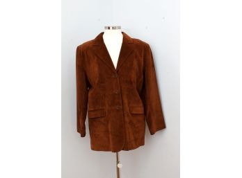 Margaret Gofrey Suede Leather Coat, Size Large *Measure