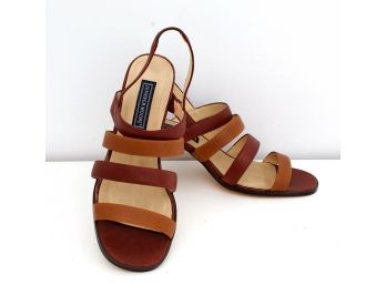 Jennifer Moore Leather Strappy Sandals, Size 10