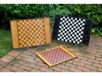 Three Wooded Checkboards