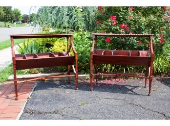 Two Mahogany/ Magazine Side Tables