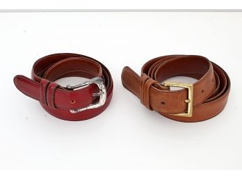 Two Coach Leather Belts, Size 42/44