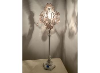 Pink Crystals Bedside Table Lamp French Style