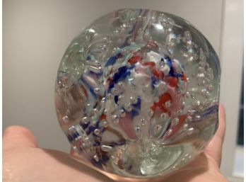 Blown Glass Ball With Bright Colors