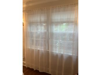 Pair White Sheer Drapes Curtains