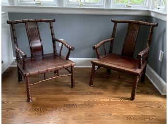 109, Pair Of Bamboo Chinese Chairs