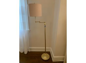 Floor Lamp Extension Arm, Brass With Drum Cream