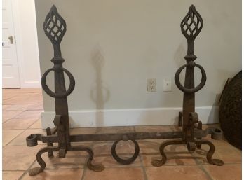 224, Wrought Iron Fireplace Andirons