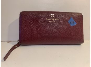 Kate Spade Cordovan Pebbled Clutch Designer Wallet, 216