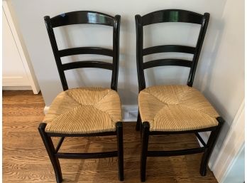 121, Five Pottery Barn Rush Seat Chairs