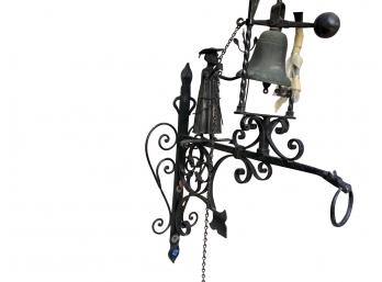 Large Wrought Iron Bell And Man