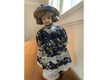 Beautiful Doll With Blue And Green Floral Dress