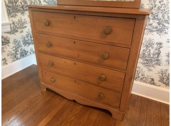 Antique Pine Dresser With Mirror, Dovetailing Is A Work Of Art