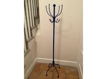 417, 5 Ft Tall Blue Coat And Hat Rack