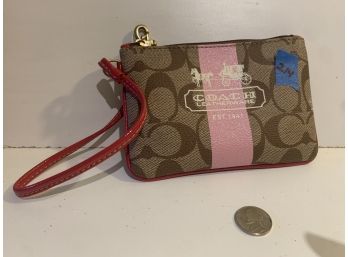 Coach Small Wristlet Pink Stripe, 214