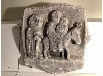 387, Antique Christian Religious Art, Ceramic People On Donkey