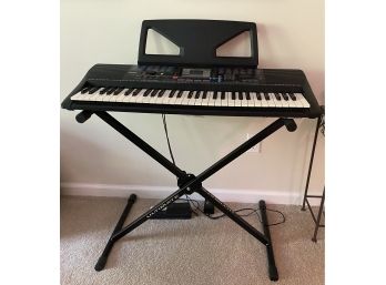 Yamaha Electric Keyboard With Stand And Foot Pedal