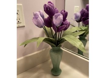 Vase With Faux Tulips