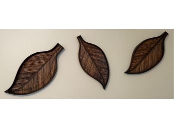 Three Wood Leaves