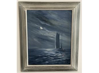 Oil On Canvas Nautical Painting