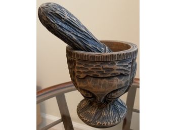 Carved Mortar And Pestle