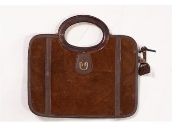 Attache Style Brown Leather Handbag