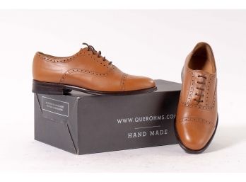 Quero Handmade Shoes ' Allen' Tan Oxfords, Men's Size 8 (41)