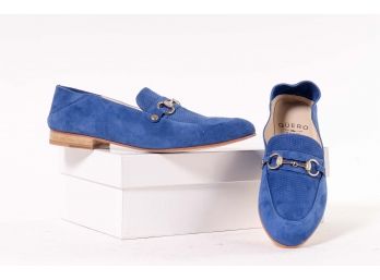 Quero Handmade Shoes 'Hamptons' Bright Blue Suede, Men's Size 8 (41)