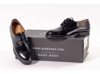 Quero Handmade Shoes 'Jane' Black Patent Leather Oxfords, Size 5.5 (36)