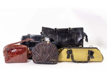 Collection Of Five Leather Handbags