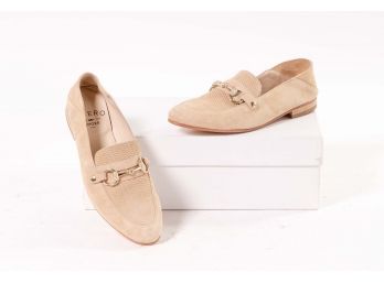 Quero Handmade Shoes 'Hamptons' Nude Suede Loafers, Women's Size 5.5 (36)