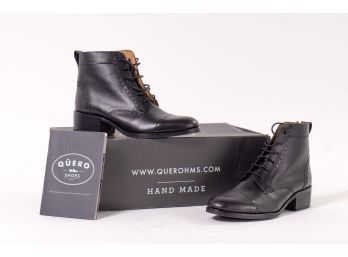 Quero Handmade Shoes 'Tribeca' Black Boot With Special Width, Women's Size 5.5 (36)