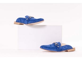 Quero Handmade Shoes 'Capri' Blue Suede, Women's Size 7.5 (38)