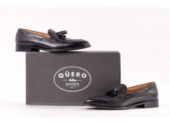 Quero Handmade Shoes 'Perry' Pointy Toe Black Loafer, Men's Size 10 (44)