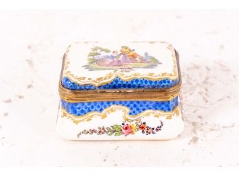 Hand Painted Petite French Porcelain Box