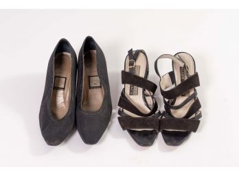 Two Pairs Of Black Heels, Size 9.5