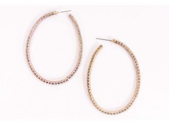 Pair Of Rhinestone Hoop Earrings