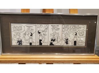 Bud Sagendorf Original Comic Strip Artwork -for March 12, 1974 Popeye Comic Strip - Hand- Signed