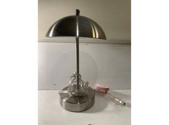 254, Silver Desk Lamp, Umbrella Shaped