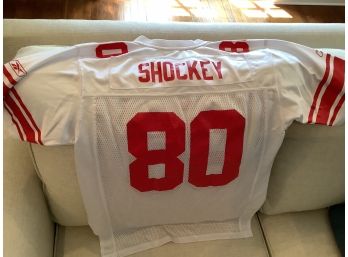 317, Authentic Youth Football Jerseys, Jeremy Shockey, 80, New York Giants, Hall Of Famer, Large, White