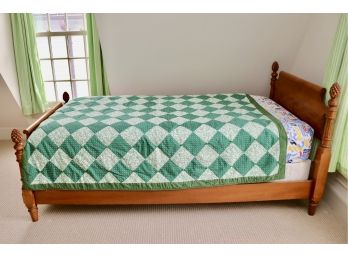 Honey Maple Wood Acorn Poster Twin Size Bed