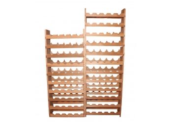 Set Of Three Wood Freestanding Wine Racks