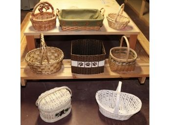 Set Of Eight Baskets In Various Sizes And Shapes