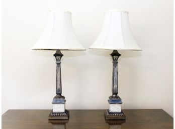 Pair Of Mid-century Regency Styled Table Lamps