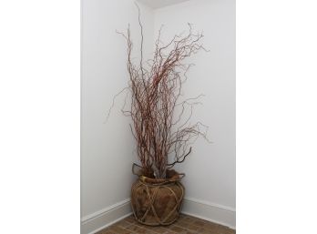 A Natural Decorative Basket, Classic In Shape, Perfect To Hold Natural Willows And Branches