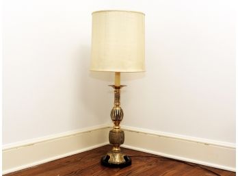 Classic Tall Brass Table Lamp With Elegant Detail