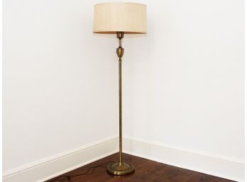 Mid-Century Brass Torchiere Floor Lamp